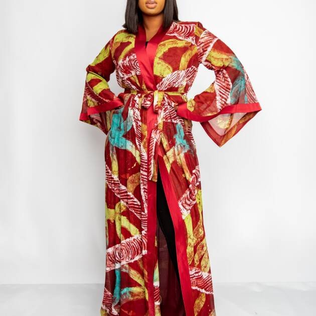 Adire Kimono Top