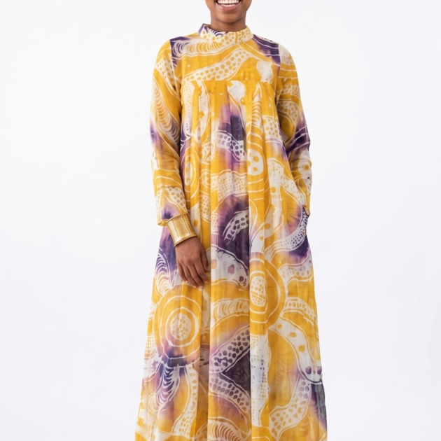 Tiered cut at Bust Dress